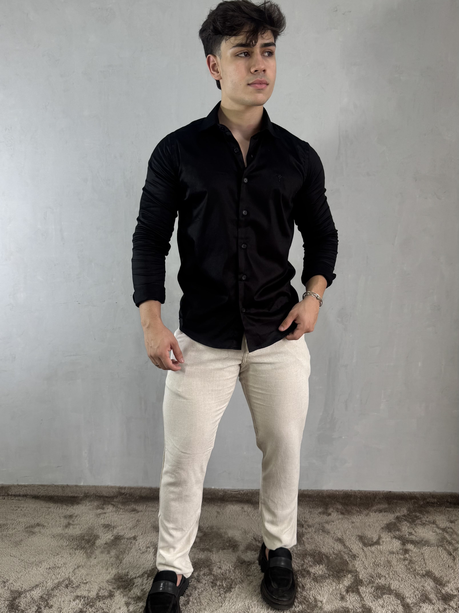 CAMISA MANGA LONGA PRETO