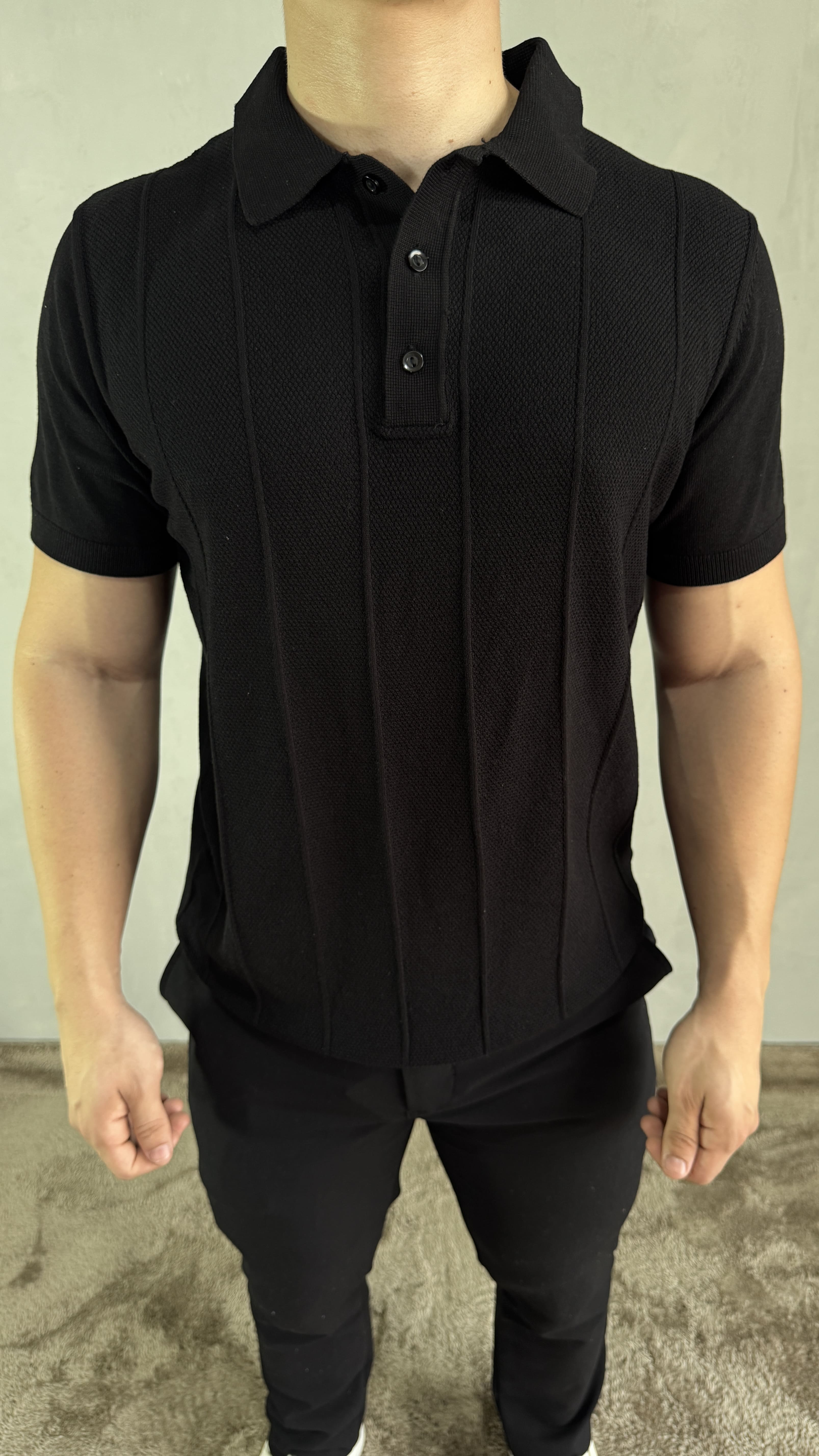 POLO TRICOT MÕNACO PRETO