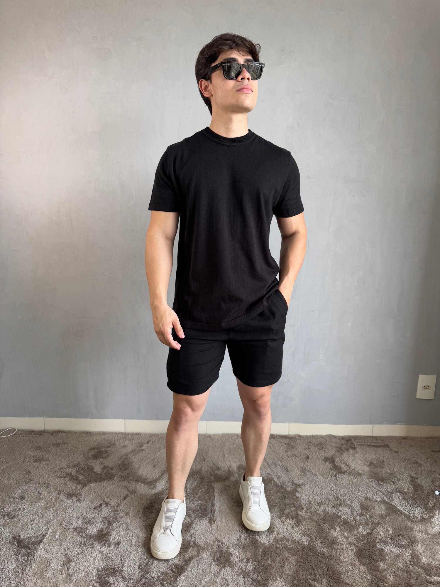 CAMISETA TRICOT PRETA