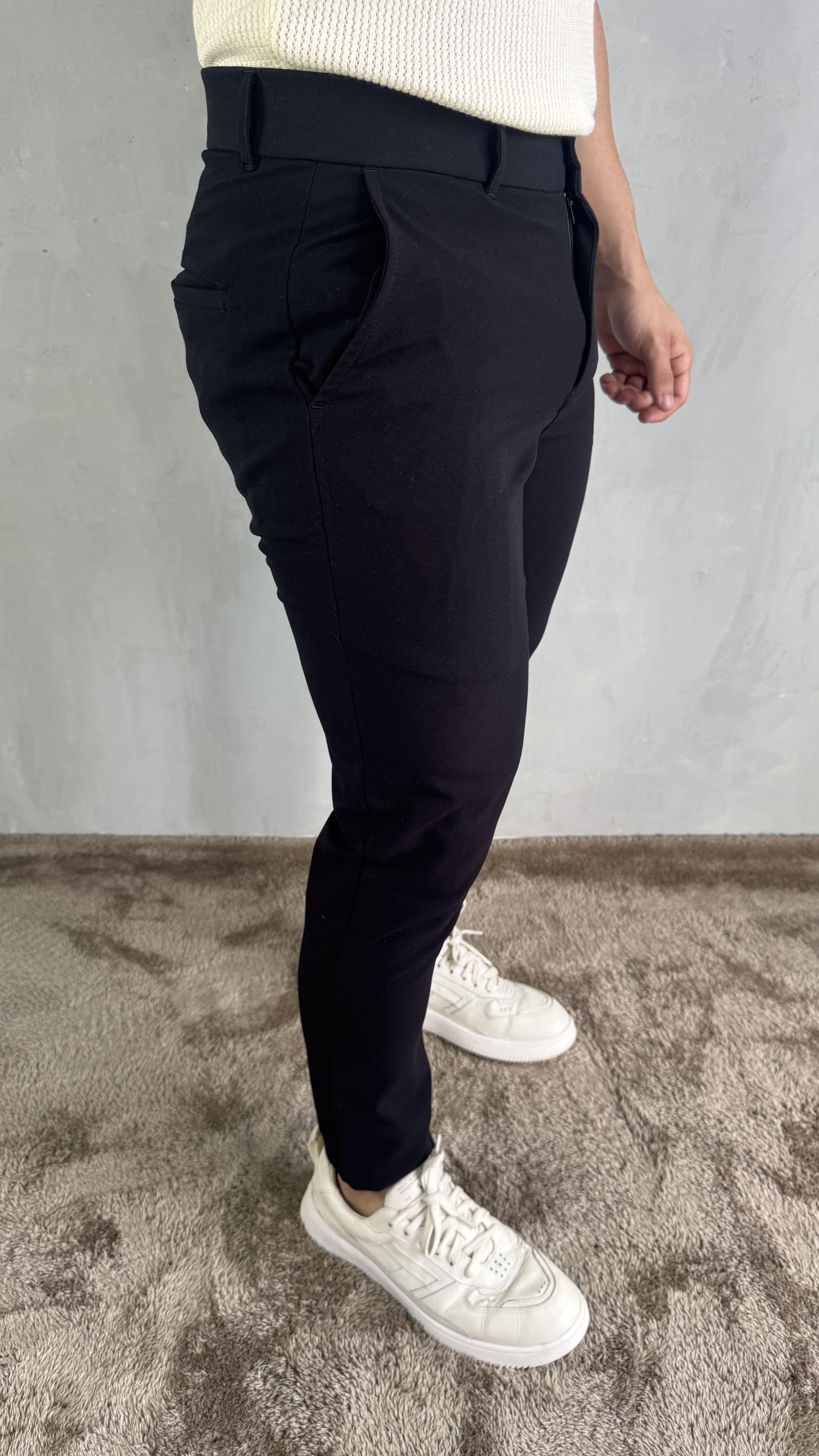 CALÇA ALFAITARIA MELANGE PRETO