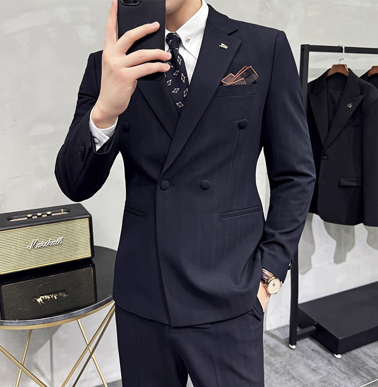 TERNO TRANSPASSADO RISCA DE GIZ AZUL