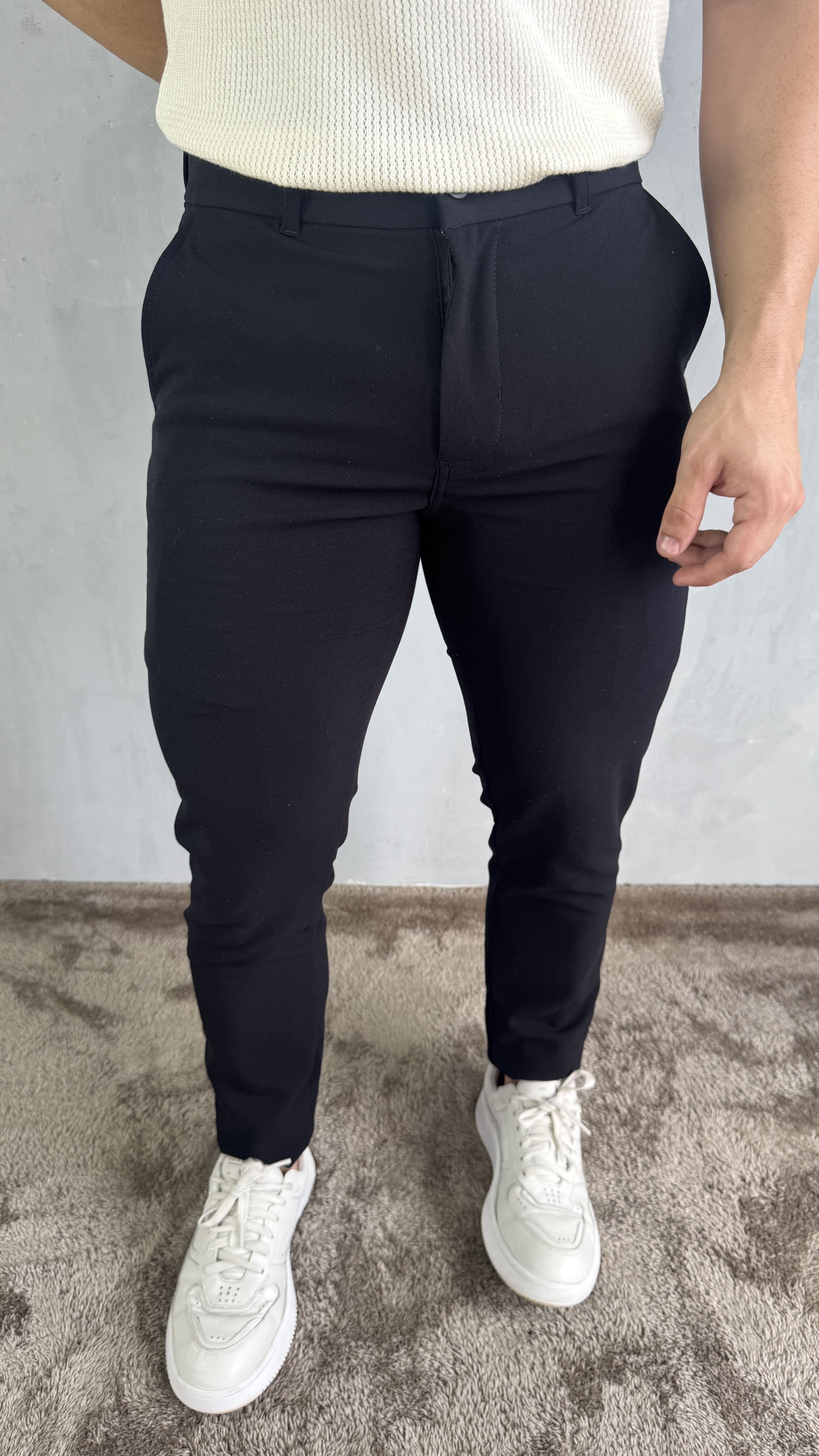 CALÇA ALFAITARIA MELANGE PRETO
