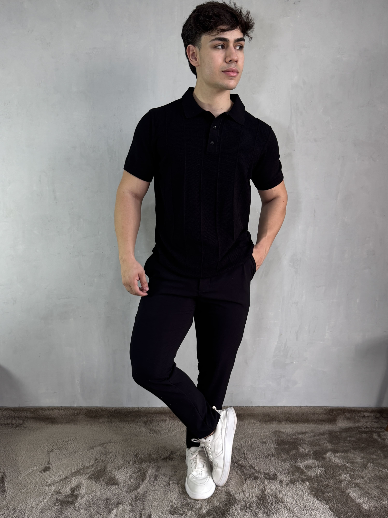 POLO TRICOT MÕNACO PRETO
