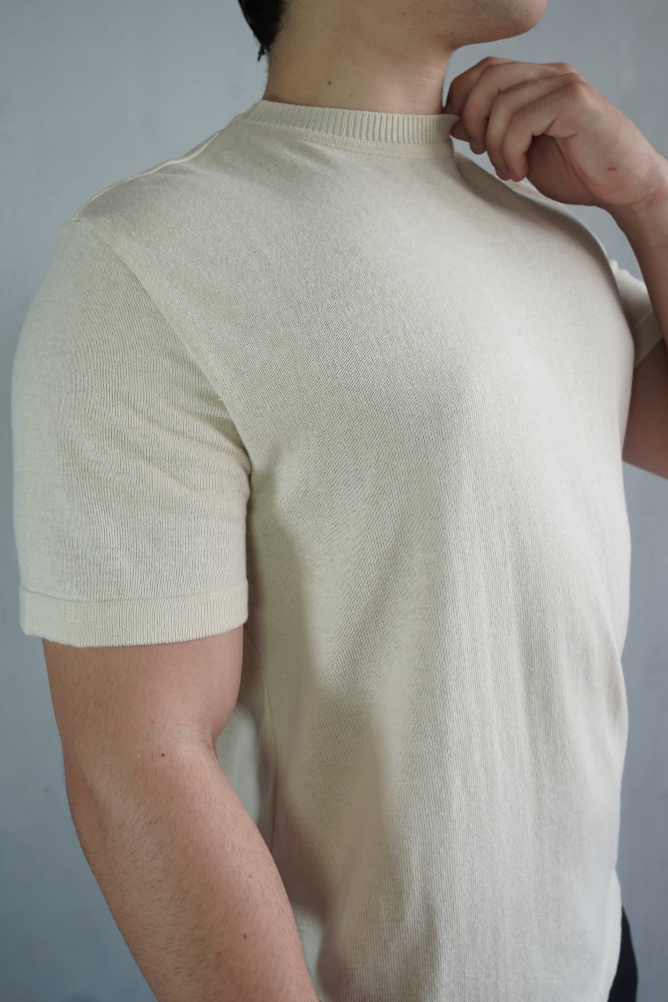 CAMISETA TRICOT BEGE