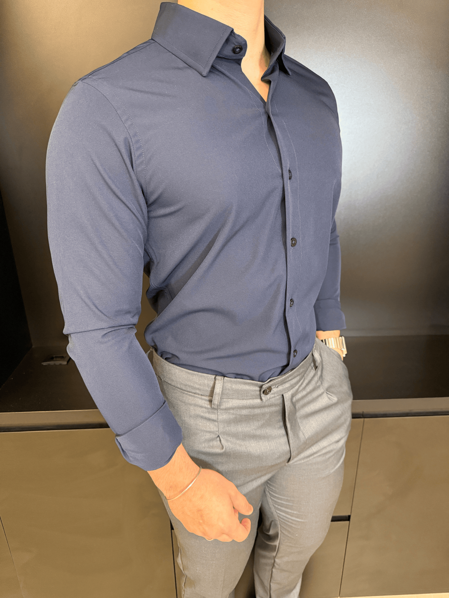 CAMISA ML TECH AZUL MARINHO