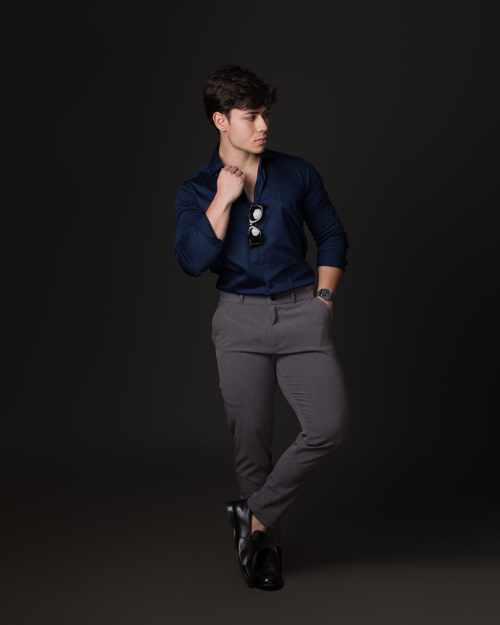 CAMISA MANGA LONGA AZUL MARINHO