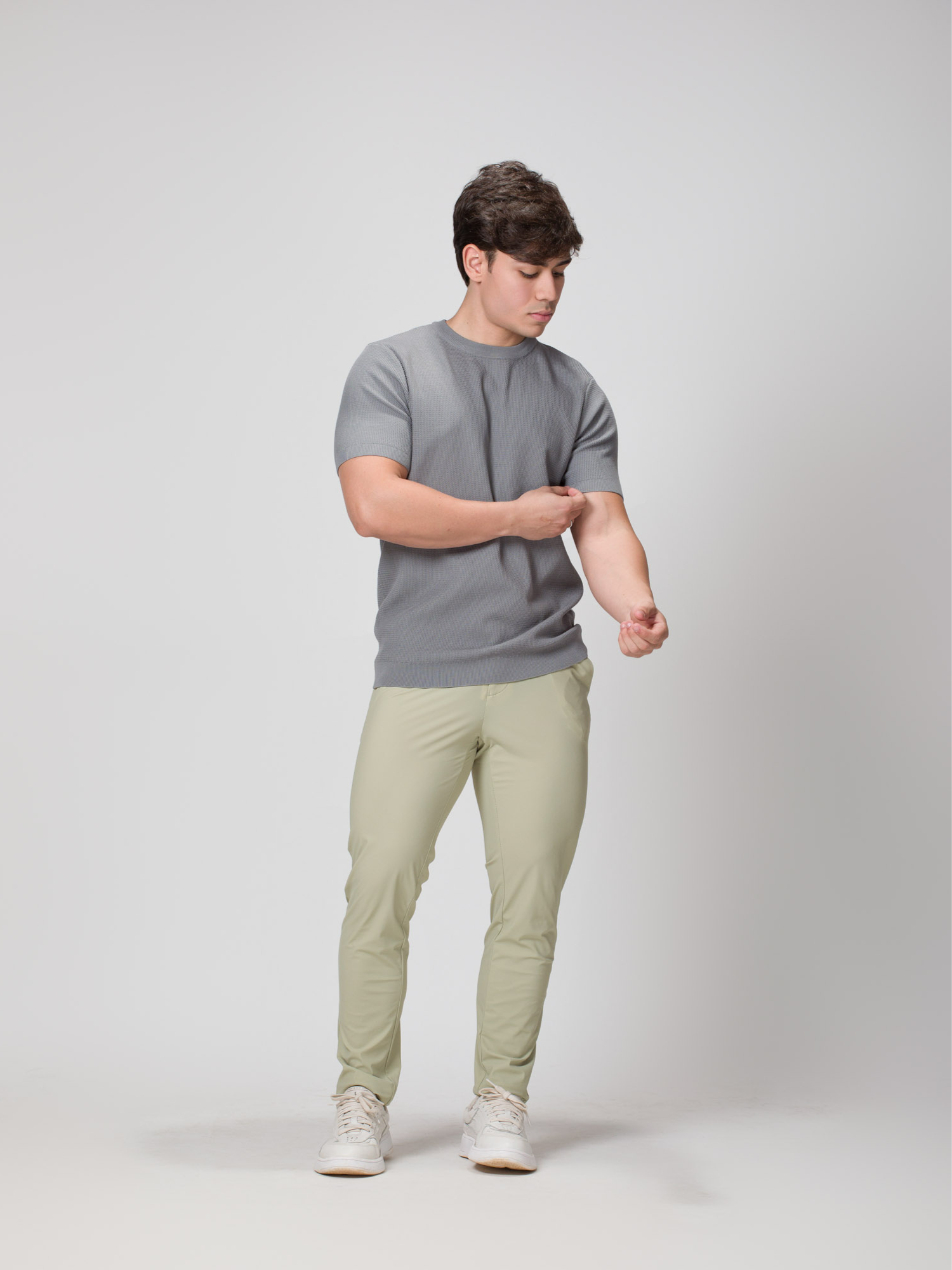 CAMISETA TRICOT  CINZA