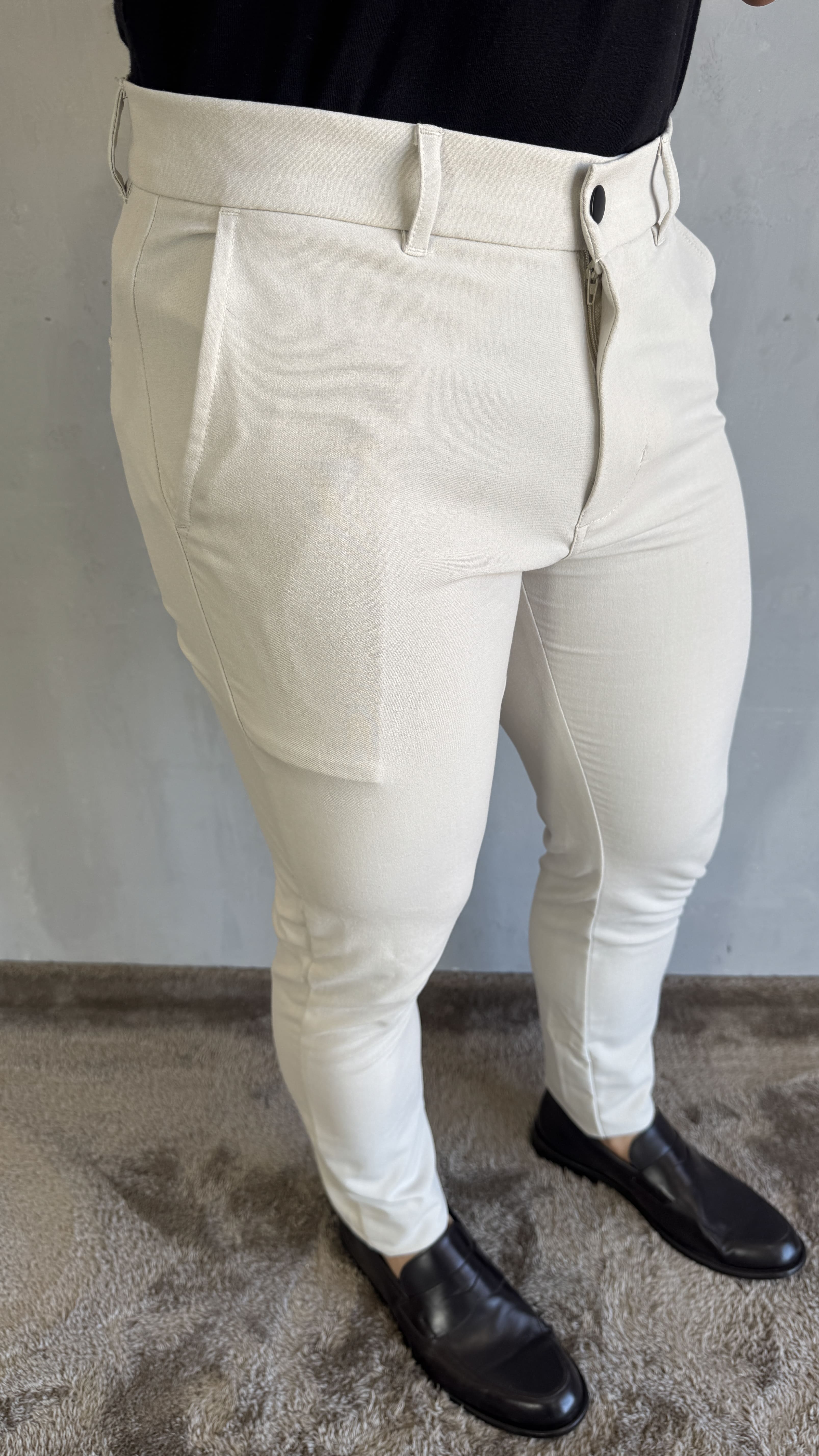 CALÇA ALFAITARIA MELANGE BEGE