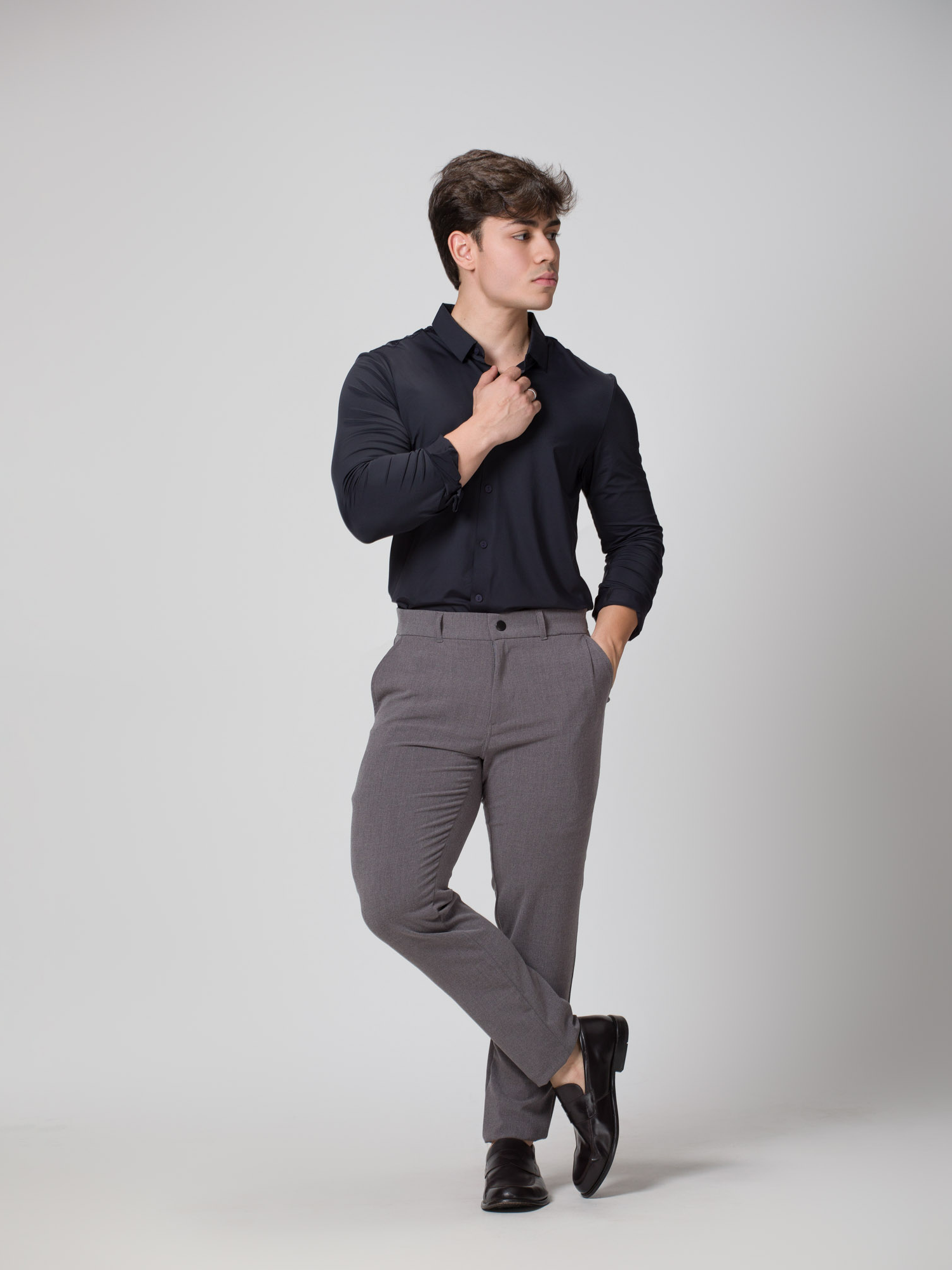 CALÇA ALFAITARIA MELANGE CINZA