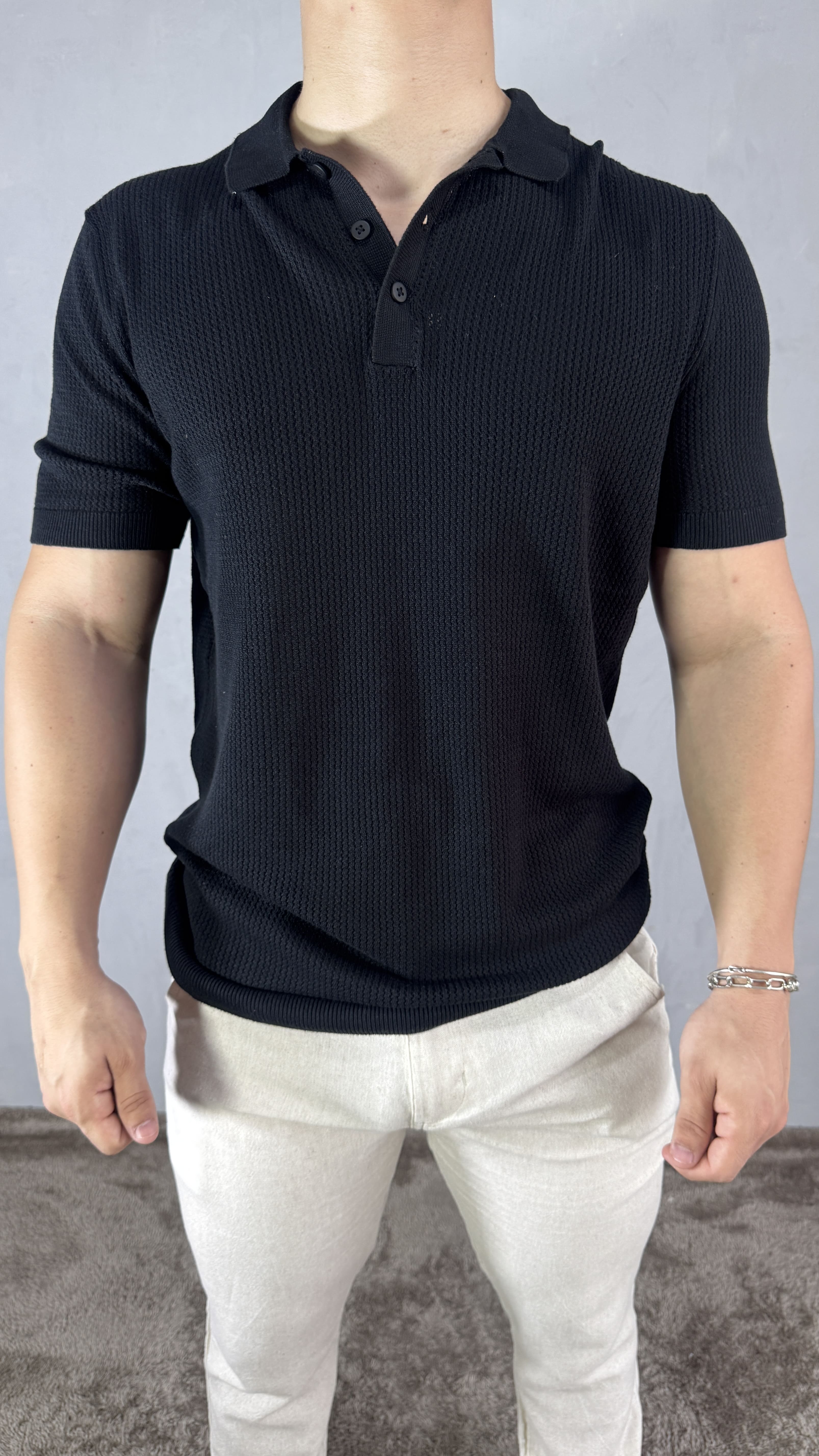 POLO TRICOT PRETA