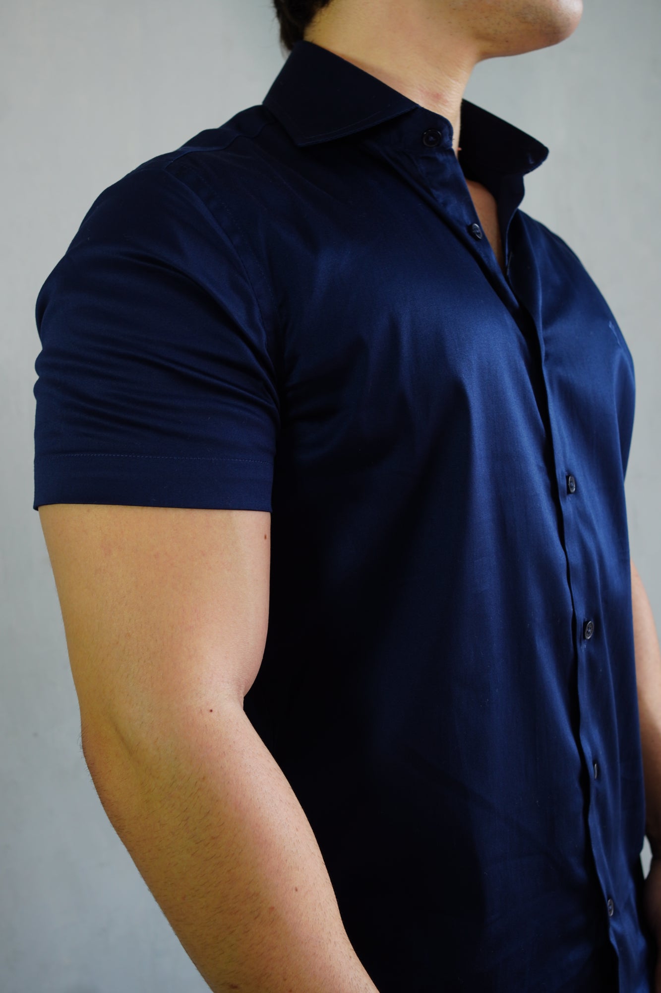 CAMISA MANGA CURTA AZUL MARINHO