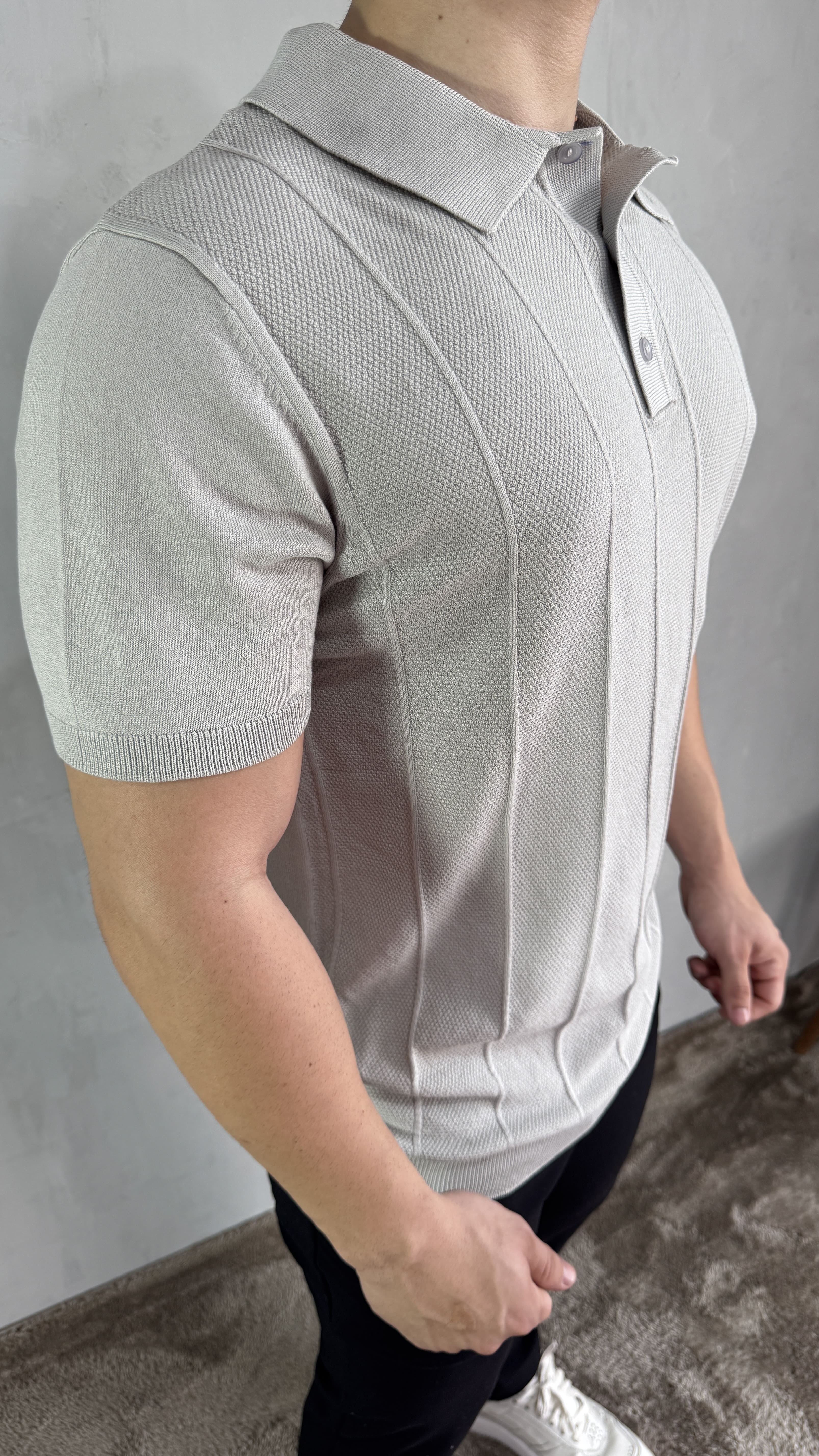 POLO TRICOT MÕNACO CINZA