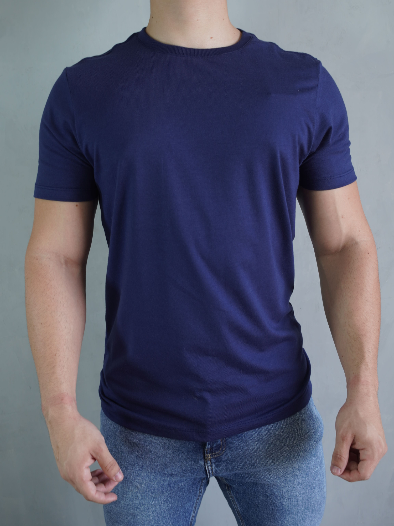 CAMISETA BÁSICA ALGODÃO EGÍPICIO MARINHO