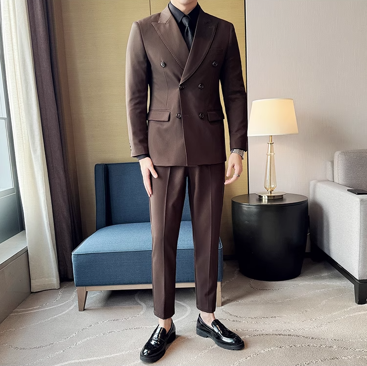 TERNO DOUBLE BREASTED MARROM