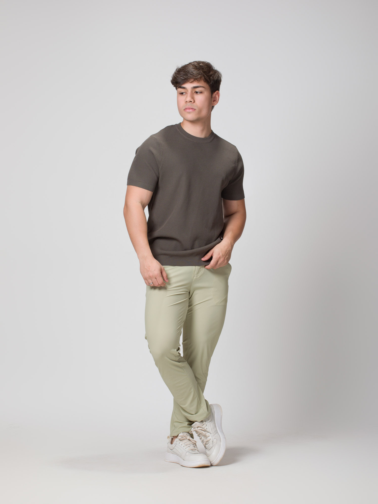 CAMISETA TRICOT VERDE MUSGO