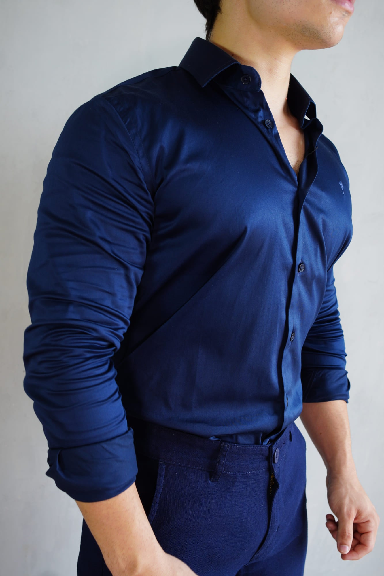 CAMISA MANGA LONGA AZUL MARINHO