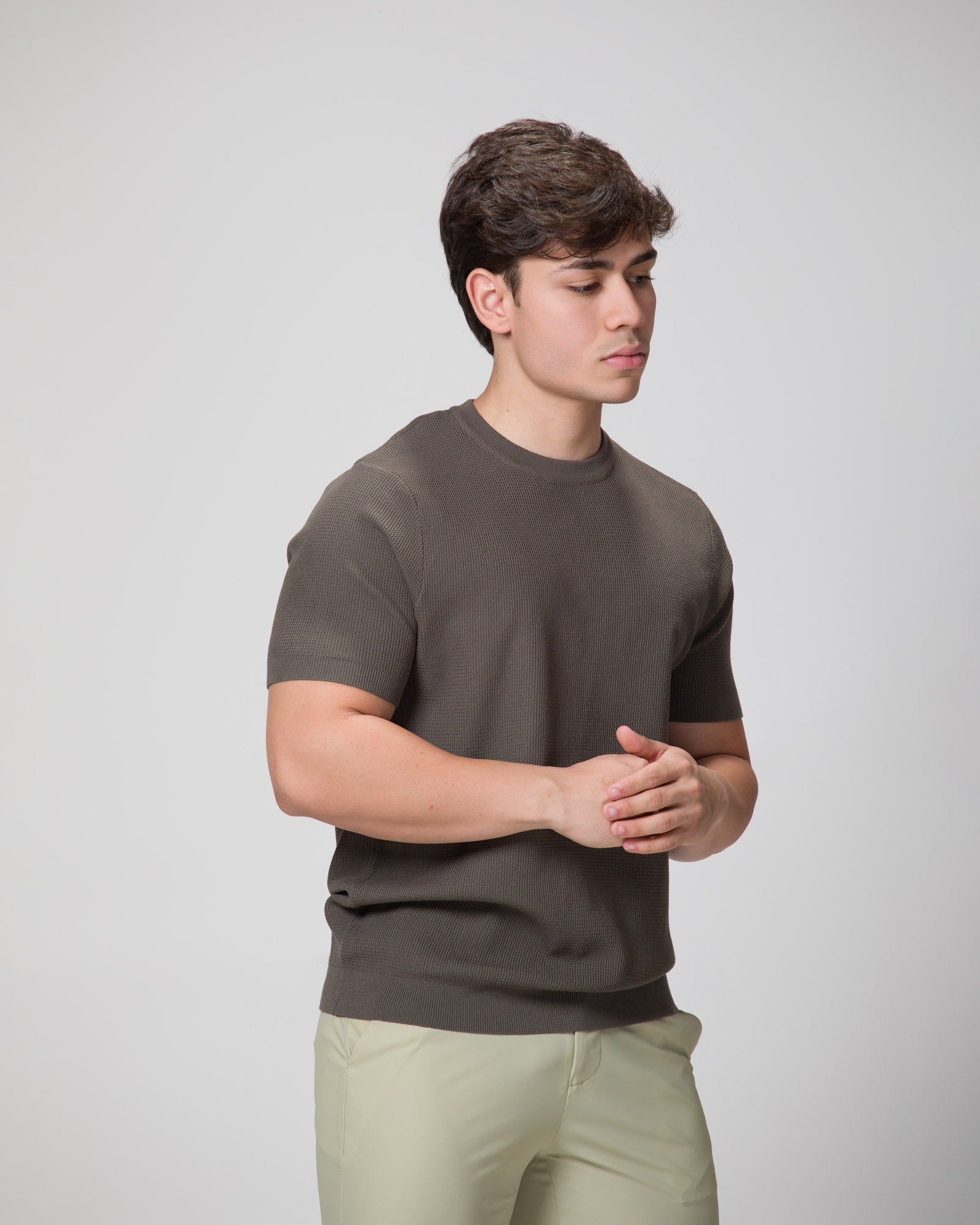 CAMISETA TRICOT VERDE MUSGO