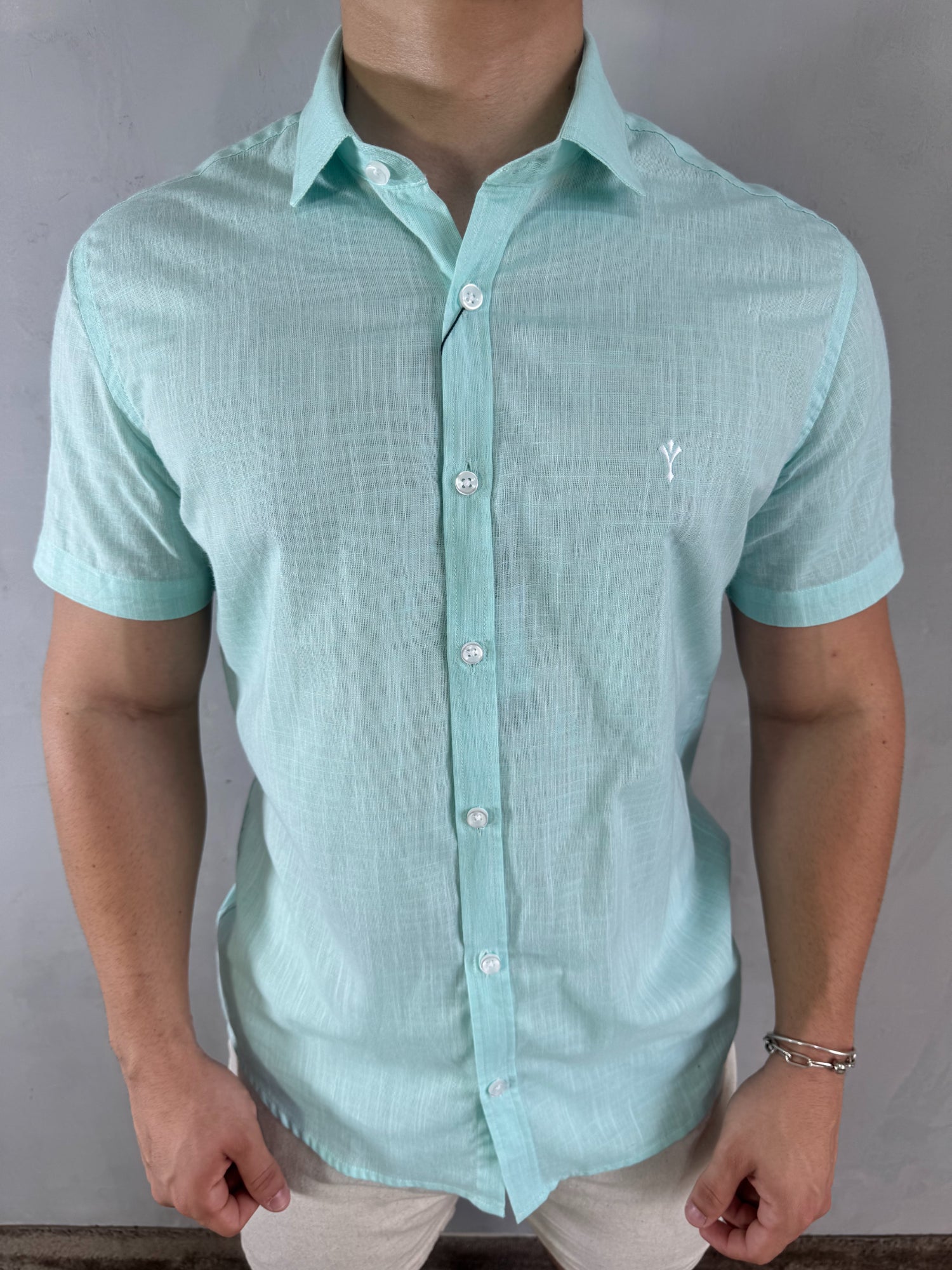 CAMISA FLAMÊ MANGA CURTA VERDE