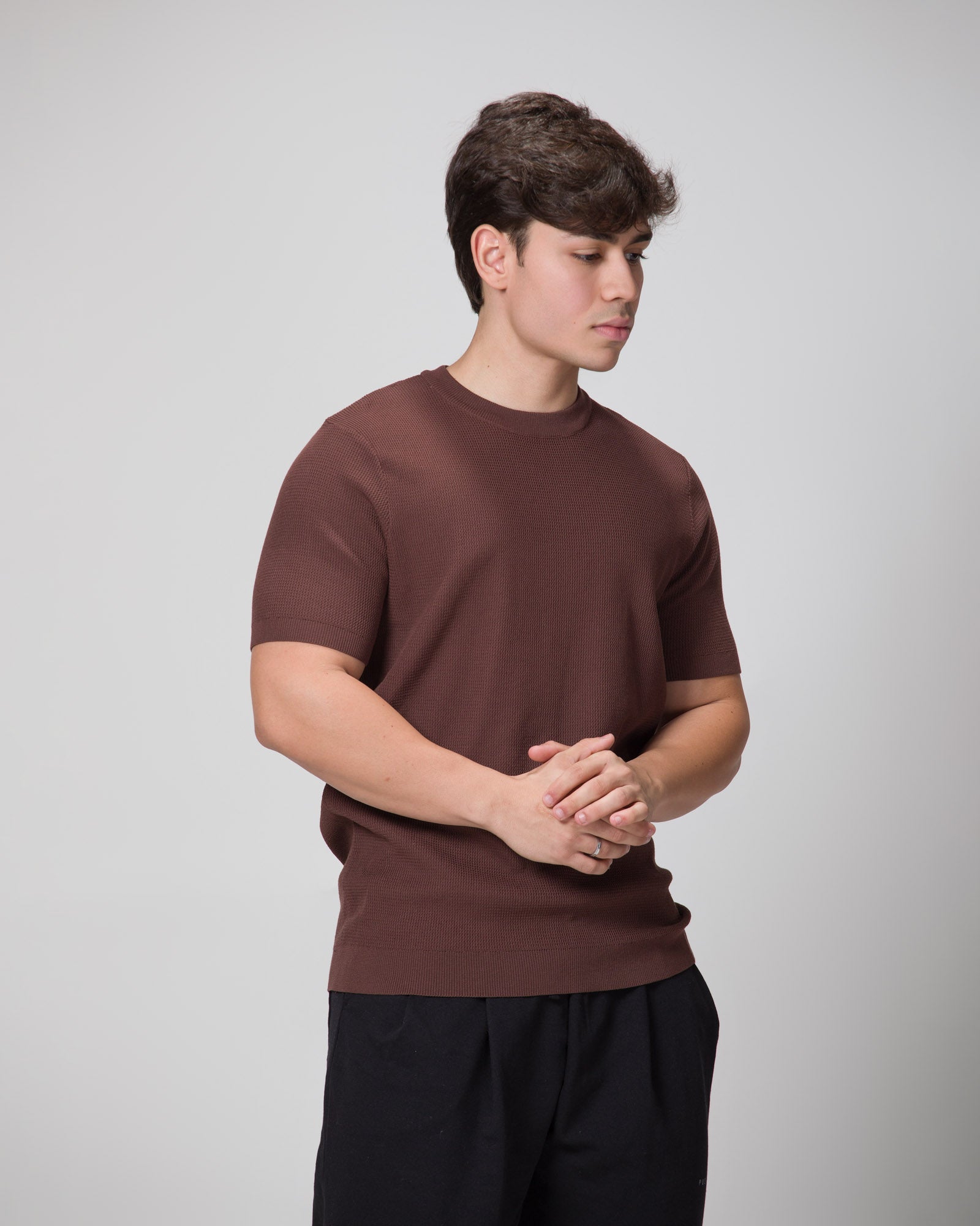 CAMISETA TRICOT MARROM